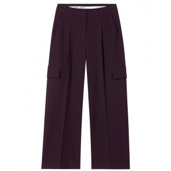 LUISA CERANO - Damen Cargo-Pants mit Bundfalte - Burgundy