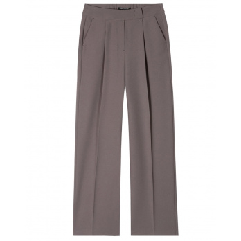 LUISA CERANO - Damen Wideleg-Pants mit Bundfalten - Taupe