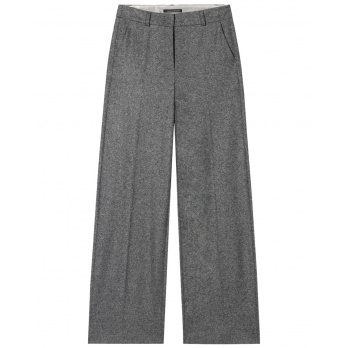 LUISA CERANO - Damen Flanell-Wideleg-Pants - Dark Grey Melange