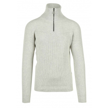 SELDOM - Herren Pullover - Troyer Perlfang - Wollweiß/Hellgrau